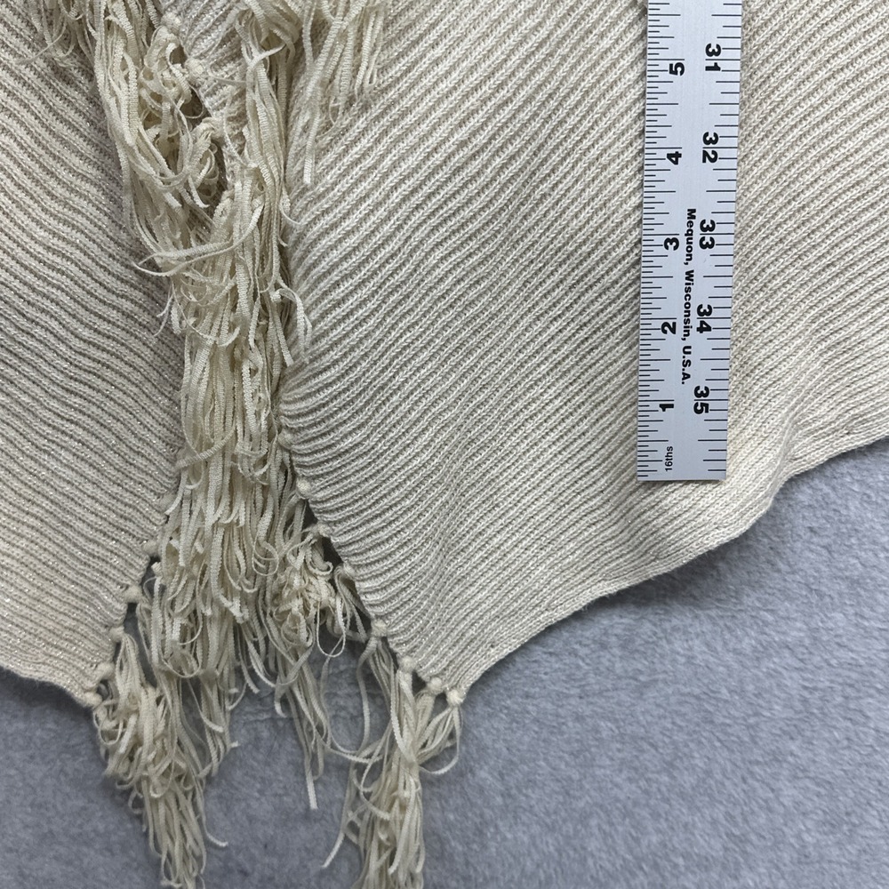 Lilly Pulitzer Andella Sweater Women XL Beige Glitter Fringe Sleeveless Open - Picture 9 of 12